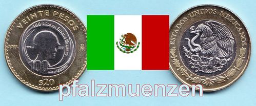 Mexiko 2013 20 Pesos 100 Jahre mexikanische Armee