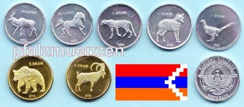 Berg Karabach (Nagorno-Karabakh) 2013 kompletter Jahrgangssatz 7 Münzen
