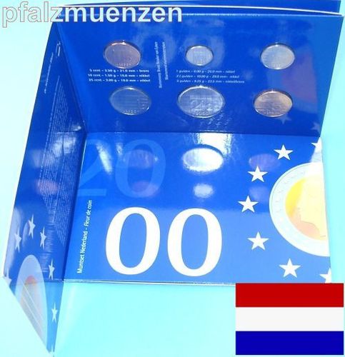 Niederlande 2000 5 Cent- 5 Gulden Original-KMS