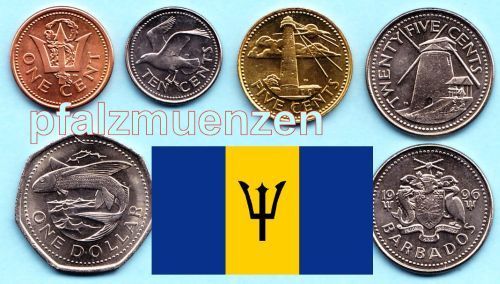 Barbados 2008 - 2009 Kursmünzensatz mit 5 Münzen