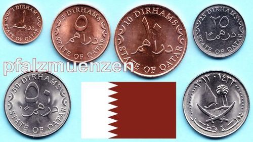 Qatar / Katar 2012 Jahrgangssatz mit 5 Münzen