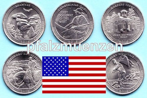 USA 2016 National Park-Quarter S - 5 Münzen