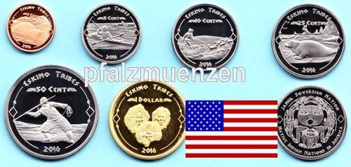 USA 2021 Eskimo - Indianer 6 Münzen (neues Prägejahr)
