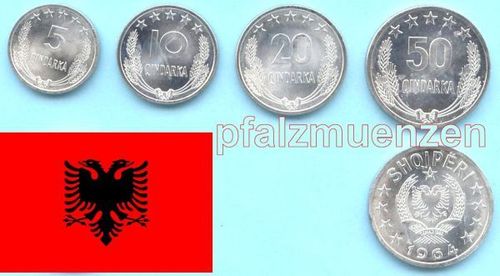Albanien 1964 Jahrgangssatz mit 4 Münzen
