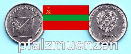 Transnistrien 2016 1 Rubel 10 Jahre Unabhängigkeitsreferendum