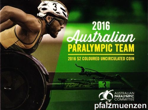 Australien 2016 2 Dollar Paralympic-Team Rio im Originalblister