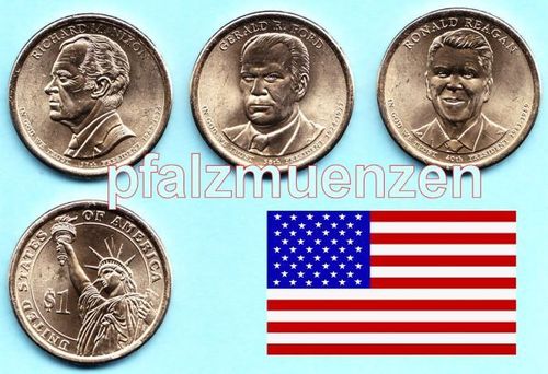 USA 2016 Präsidenten Dollar Philadelphia - 3 Münzen