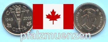 Kanada 2005 5 Cent Sonderumlaufmünze 60 Jahre Kriegsende