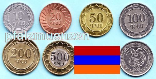 Armenien 2003 - 2004 6 Münzen mit Ergänzungswert 10 Dram