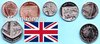 Großbritannien 2008 - 2016 die neuen Münztypen mit Wappenmotiv 6 Münzen