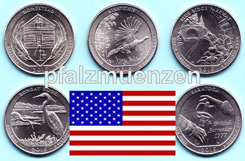 USA 2015 National Park-Quarter P - 5 Münzen