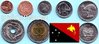 Papua-Neuguinea 2004 - 2008 kompletter Kursmünzensatz 1 Toea - 2 Kina