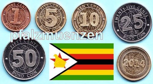 Simbabwe 2014 5 Bond-Coins