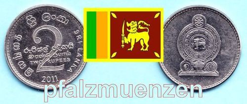 Sri Lanka 2006 - 2013 2 Rupees Kursmünze