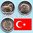 Türkei 2014 2 x 1 Lira Bimetallsondermünzen Pferd und Adler