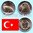 Türkei 2013 2 x 1 Lira Bimetallsondermünzen Kranich und Robbe