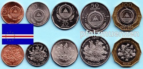 Kap Verde 1994 Themensatz Pflanzen mit 5 Münzen