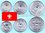 Laos 1952 vollständiger Satz mit 3 Münzen des ehemaligen Königreiches