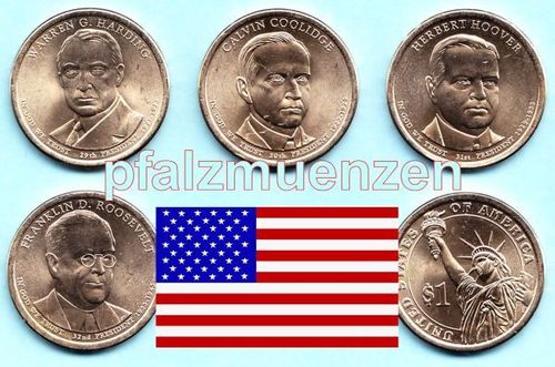 USA 2014 Präsidenten Dollar Philadelphia - 4 Münzen