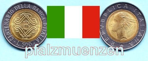Italien 1993 500 Lire 100 Jahre Zentralbank