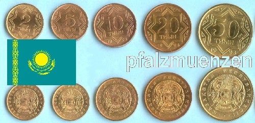 Kasachstan 1993 die ersten 5 neuen Münzen