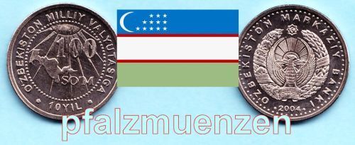 Usbekistan 2004 100 Som 10 Jahre nationale Währung