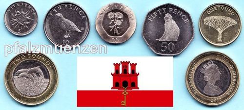 Gibraltar 2015 - 2016 6 neue Kursmünzen