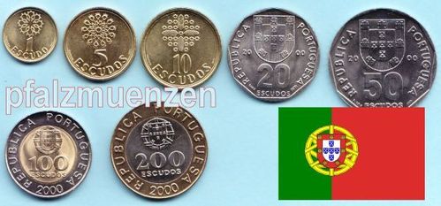 Portugal 2000 letzter kompletter Jahrgangssatz vor Euro 7 Münzen