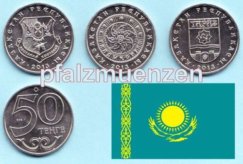 Kasachstan 2013 3 x 50 Tenge Städte-Serie