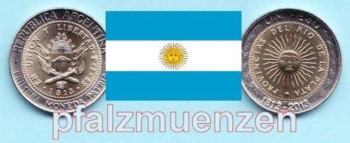 Argentinien 2013 1 Peso 200 Jahre eigene Münzen