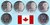 Kanada 2012 - 2013 4 x 25 Cents der Krieg von 1812