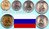 Russland 1991 Übergangssatz mit 5 Münzen UdSSR - Russland