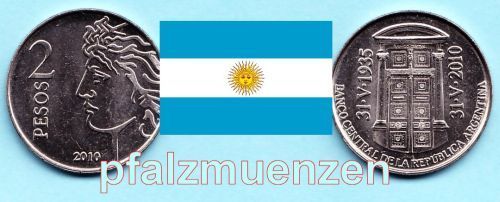 Argentinien 2010 2 Pesos 75. Jubiläum der Zentralbank