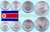 Korea - Nord 1959 - 1978 4 Münzen Normalprägung ohne Sterne