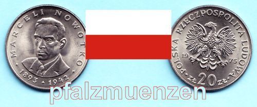 Polen 1975 20 Zlotych Nowotko