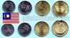 Malaysia 2012 5 - 50 Sen 4 neue Kursmünzen