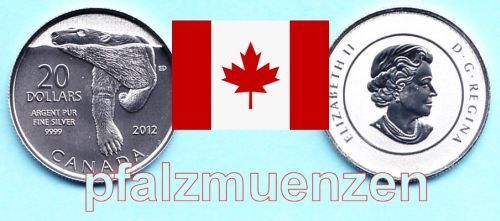 Kanada 2012 20 Dollars Polarbär 7,96 g Silber (999)