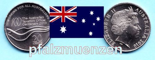 Australien 2010 20 Cents 100 Jahre Steuerbehörde
