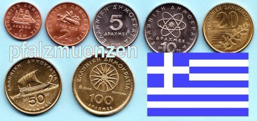Griechenland 1988 - 2000 kompletter Satz vor dem Euro