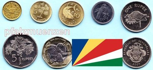Seychellen 2004 - 2018 kompletter Satz mit 7 Münzen