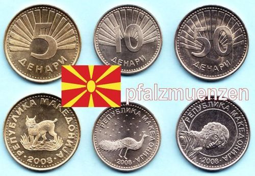 Nordmazedonien 2008 5 - 50 Dinar jahrgangsrein