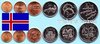 Island 1981 - 1999 Kursmünzensatz mit den kleinen Werten 6 Münzen
