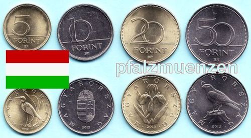 Ungarn 2012 - 2013 4 neue Kursmünzen
