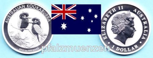 Australien 2013 1 Dollar Kookaburra 1 Unze Silber (999)