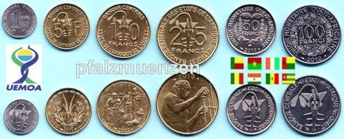 Westafrikanische Staaten 1977 - 2015 1 - 100 Francs mit FAO