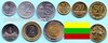 Litauen 1991 - 2009 insgesamt 9 Münzen mit den Kleinstmünzen 1991