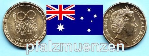 Australien 2017 1 Dollar 100 Jahre ANZAC