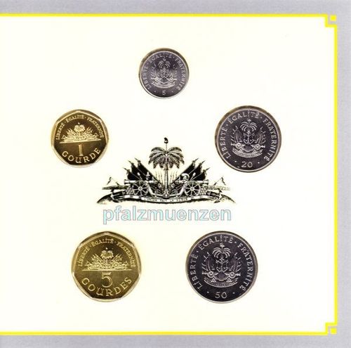 Haiti 1995 Original-Kursmünzensatz mit 5 Münzen BU