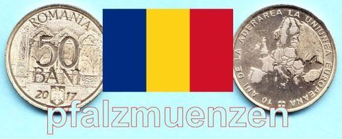 Rumänien 2017 50 Bani Sondermünze 10 Jahre EU-Mitgliedschaft