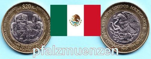 Mexiko 2017 20 Pesos 100 Jahre Verfassung